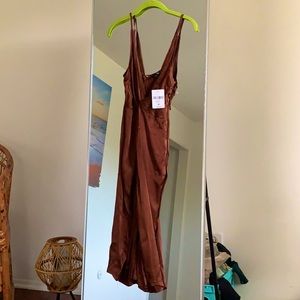 mahogany silky contemporary gown
